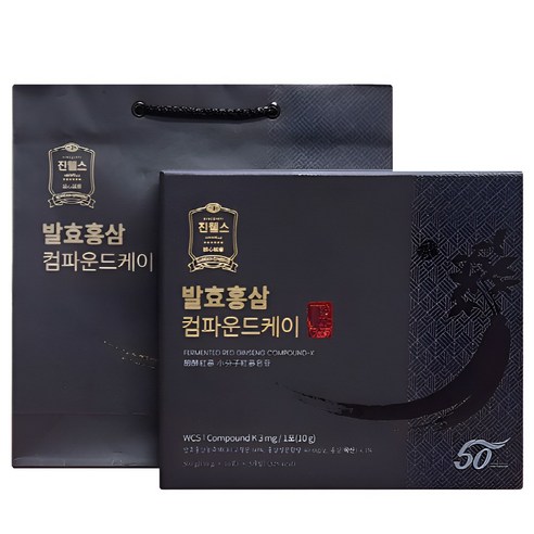 진웰스 발효홍삼 컴파운드K 스틱 3mg [흡수율 94배] 설 명절 선물세트 30포 (쇼핑백포함), 3세트, 10
