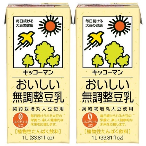 기꼬만 두유 무가당 1L X 2개, 1L, 2개