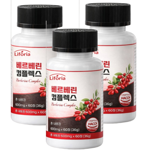 리포리아 파이토좀 베르베린 식약청인증 파이토케미컬 배르베린 파이토솜 피토케미컬, 3개, 60정