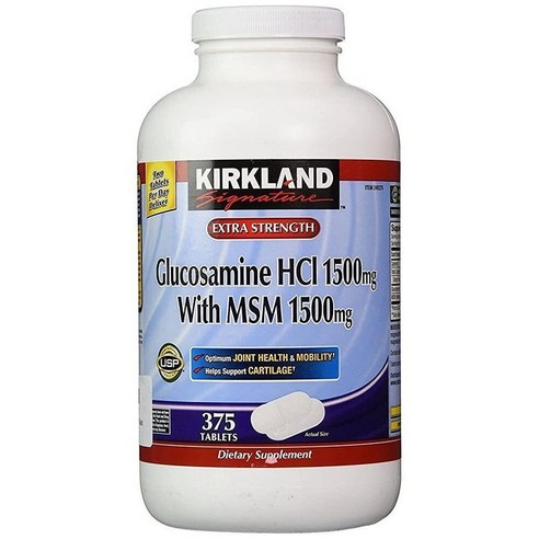 커클랜드시그니춰 글루코사민 HCI 1500mg MSM 타블렛, 1개, 375정