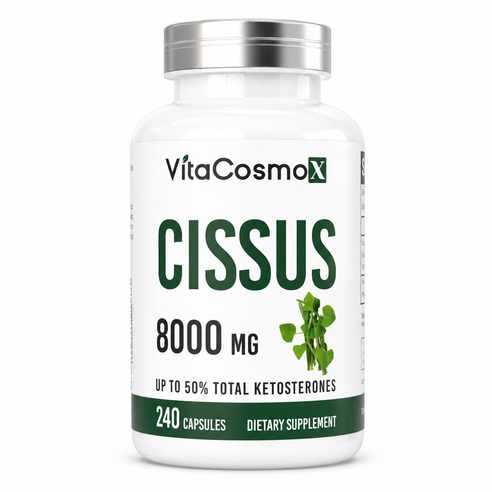 VitaCosmoX 시서스 추출물 Cissus 고함량 고농축 8000mg 케토스테론 50% 시서스 캡슐 시서스 가루 분말