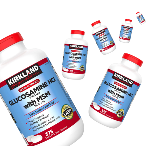 Kirkland Signature Glucosamine with MSM 글루코사민 375정 6병