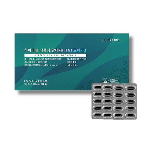 뉴트리코어 하이퍼셀 식물성 알티지 오메가3 1,340mg x 90캡슐, 90정, 1개