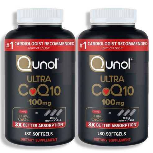 퀴놀 Qunol 퀴놀 울트라 코큐텐 100mg 180정 x2통 비타민 E 함유