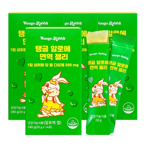 우고래빗 탱글 알로에 겔 이뮨 면역 젤리 스틱