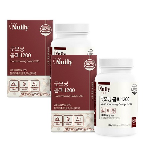굿모닝 곰피 1200 국산 곰피 추출물 분말 정 흑마늘 울금 야관문 베타글루칸 함유 알긴산 디에콜 간건강식품 식약처 해썹 인증, 2박스, 60정