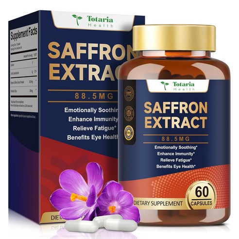 Totaria 유기농 사프란 추출물 88.5mg 기분 정서 안정 웰빙 영양제