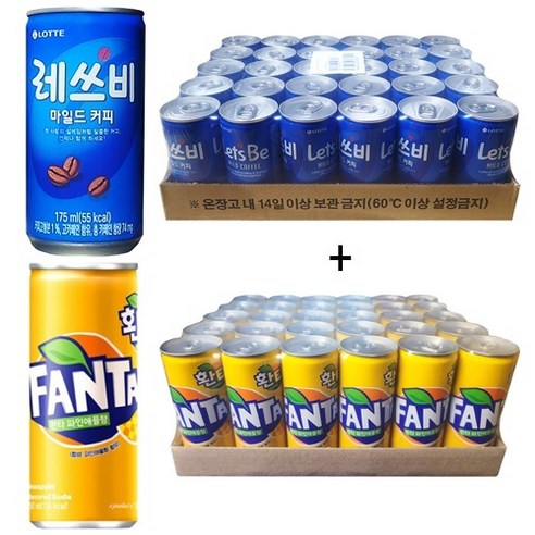 레쓰비 마일드커피 175ml(30캔) + 환타 파인애플향 250ml(30캔)