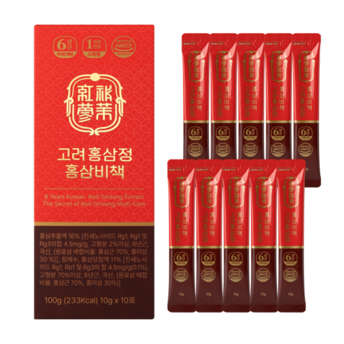 고려홍삼정 홍삼비책 6년근 홍삼스틱 홍삼정 홍삼진액, 3박스, 10g