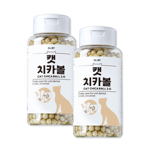 닥터바이 캣치카볼 고양이 구강 간식 치태 관리, 2세트, 30g, 우유