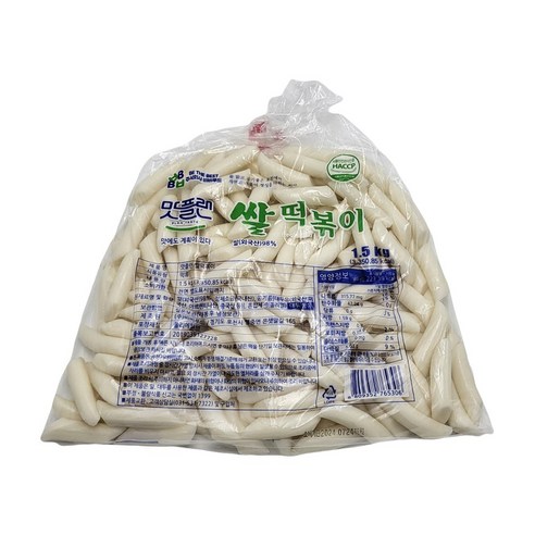 [낱개] 맛플랜 비비푸드 쌀 당일 떡볶이 떡 (중) 1.5kg, 1개
