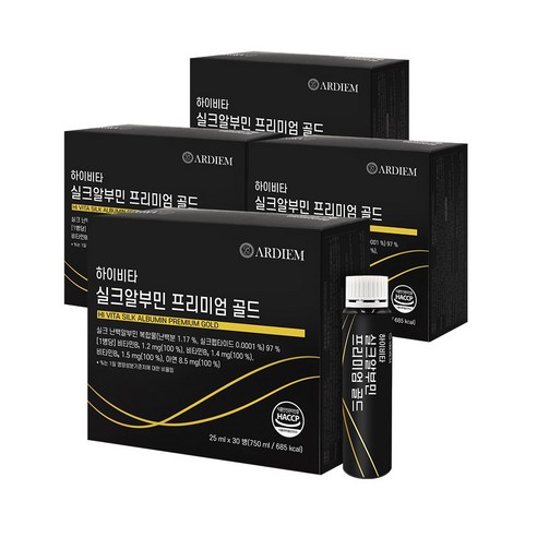 아르디엠 하이비타 실크알부민 프리미엄골드 마시는 알부민 실크펩타이드 난백분 25ml x 30병, 4박스, 30회분