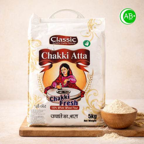 Classic Chakki Atta 100% Whole Wheat 클래식 차키 아타 100% 통밀가루
