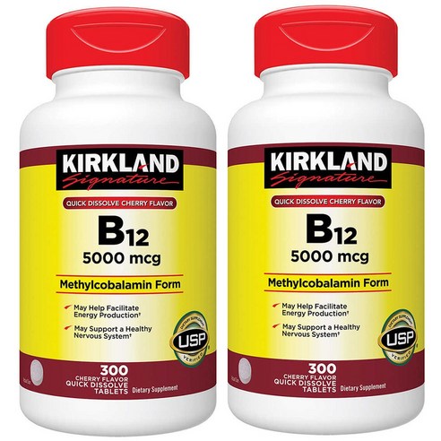 커클랜드 비타민 B12 5000mcg 300정 x2통 총600정