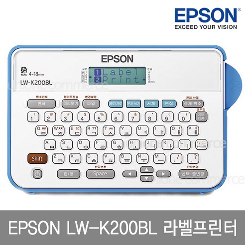 엡손 LW-K200BL 라벨프린터 12mm 라벨테이프 증정, 1개, LW-K200BL,사은품SM12Z(골드용지검정글자)