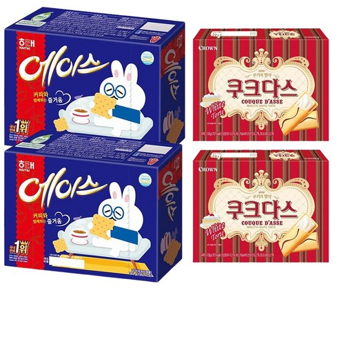 해태제과 에이스 364gx2+크라운 쿠크다스 화이트토르테 128gx2 묶음행사