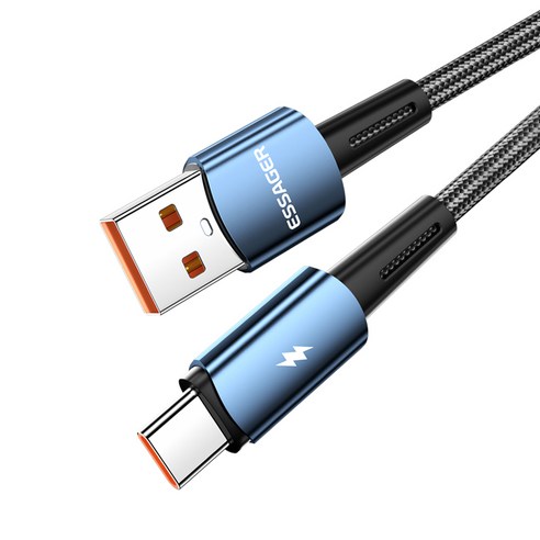 Essager PD 120W USB A-C 타입 초고속 충전기 케이블 1m 블루 1개