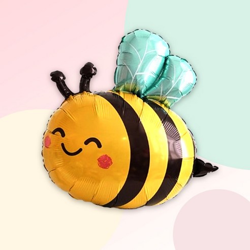 [파티지] 벚꽃잎 벚꽃풍선 모음 / 벚꽃가랜드 꽃 벚꽃스티커 조화 마카롱, SP_05_대형 풍선_스마일 꿀벌