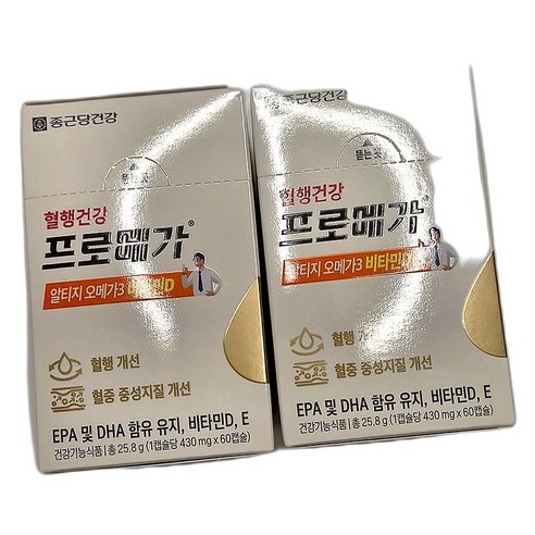 혈행 건강 개선 오메가3 비타민D 포함 영양제 건강 보조제, 60정, 6개, 6개