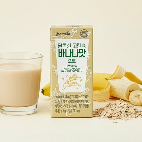 그레인랩 달콤한 고칼슘 바나나맛 오트, 24개, 190ml