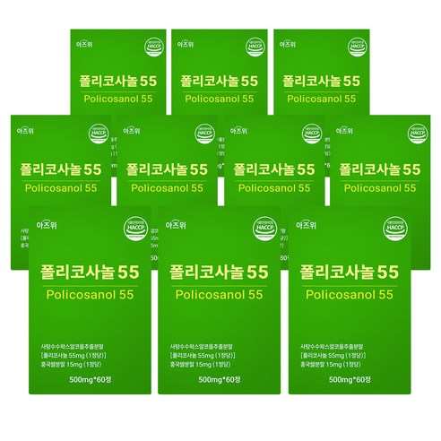 폴리코사놀 1정당 55mg 국내제조 식약청 HACCP 인증, 10개, 60정