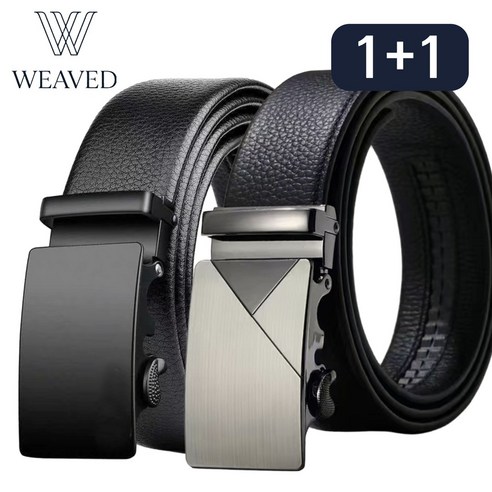 위브드 1+1 프리미엄 자동버클 가죽 남성 벨트