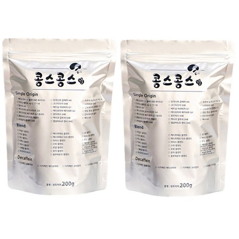 무료배송 콩스콩스 원두커피 아일리쉬 향커피, 홀빈(원두콩상태), 200g, 2개