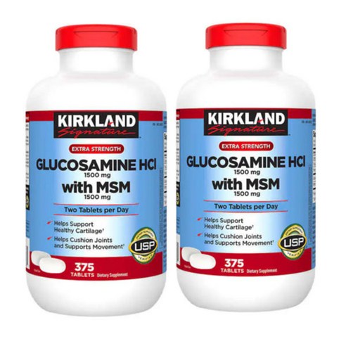 커클랜드 시그니처 글루코사민 HCI 1500mg MSM 타블렛 375정 2병