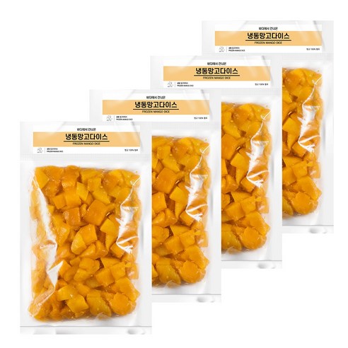 무첨가 100% 당도높은 냉동 망고, 4개, 1kg(망고다이스)