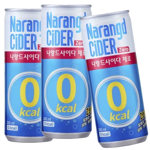 나랑드사이다 제로 슬릭캔, 30개, 245ml