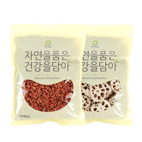 자연닮음 국산 뼈대있는차 구기자 연근 세트 600g