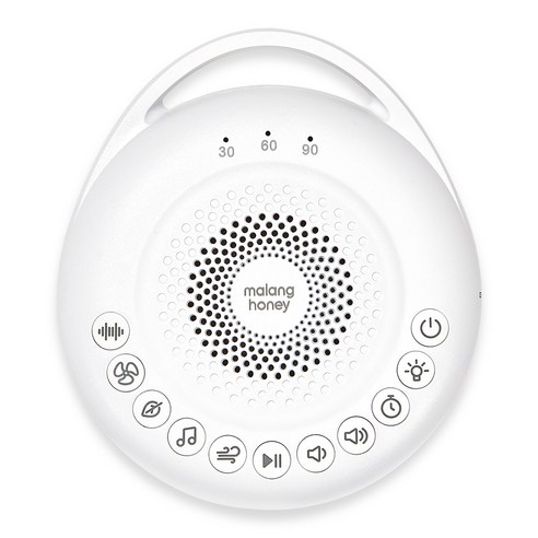 말랑하니 휴대용 신생아 백색소음기 아기 수면교육, 퓨어화이트, 1개