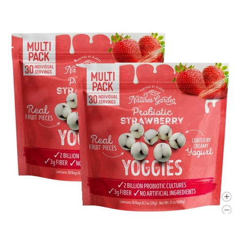 [1+1]네이쳐스가든 요기스 프로바이오틱 스트로베리 요거트 20gx30팩 NATURE'S GARDEN PROBIOTIC STRAWBERRY YOGURT