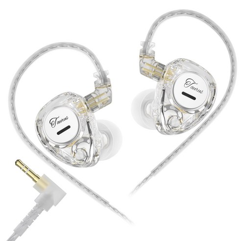 Keephifi KZ Taurus 유선 HIFI 게이밍 이어폰 IEM 인이어 이어폰, 투명