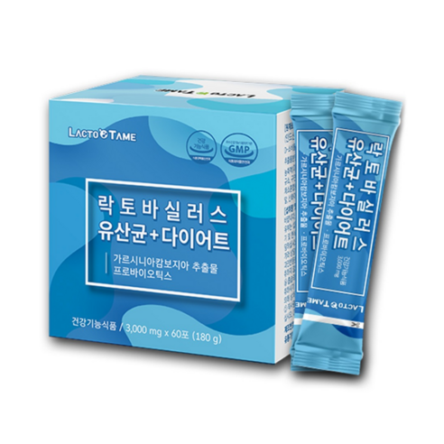 락토테미 락토바실러스 유산균 다이어트 60포 프로바이오틱스 체지방 감소 유해균 억제 장건강 배변활동 원할 GMP 인증