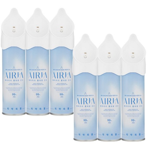 [5.9L 고농도] 에어리아 휴대용 산소캔 655ml, 6개