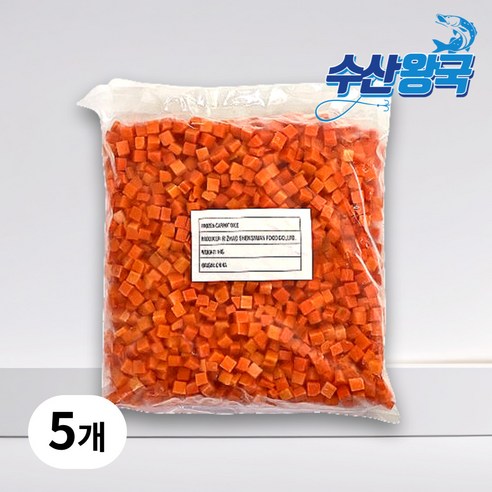 수산왕국 냉동 당근 다이스, 5개, 1kg
