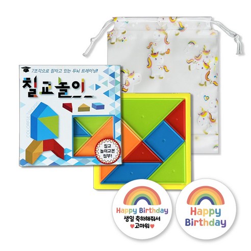 아크디 칠교놀이 구디백 답례품 세트, 4개, 혼합