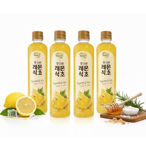 홀렌 맛더한 레몬식초 500ml, 4개, 500ml