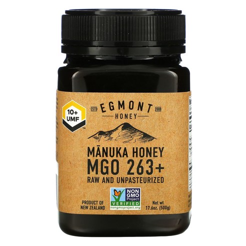 Egmont Honey 마누카 꿀 로우 언패스쳐라이즈 MGO 263+ 500g(17.6oz)