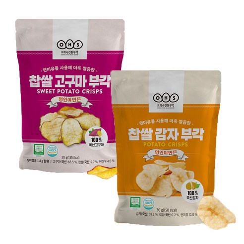 오희숙부각 찹쌀 감자부각+고구마부각, 3세트, 60g