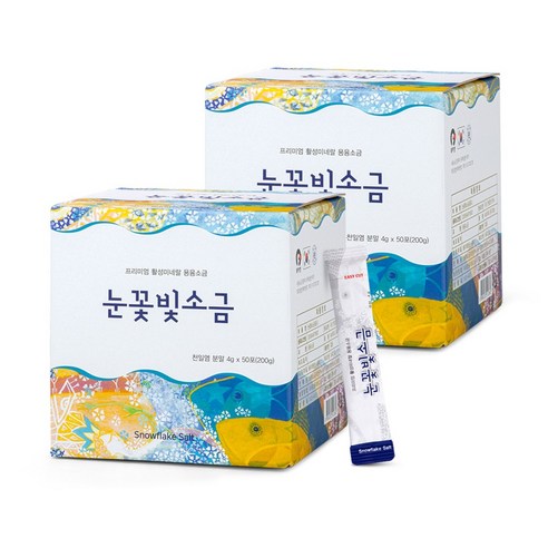 눈꽃빛소금 1200도 미네랄 용융소금 알칼리 휴대용 스틱, 200g, 2개