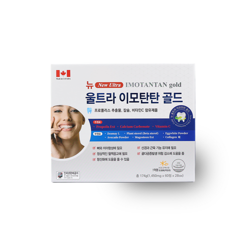 뉴울트라 이모탄탄 골드 치아 건강 잇몸영양제 4개월분 프로폴리스 칼슘 비타민C 함유 치아건강, 2박스, 60정