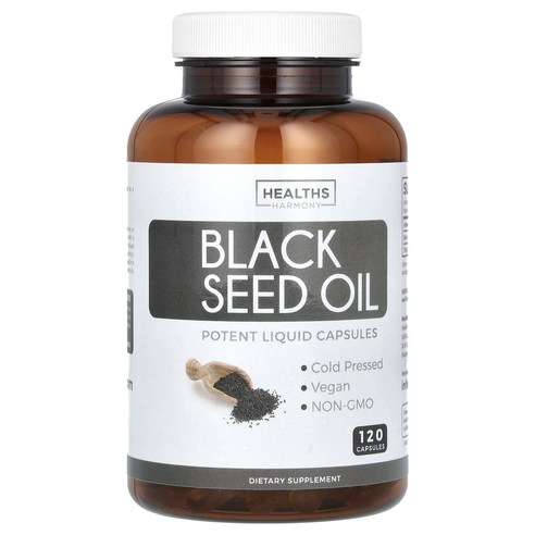 블랙커민씨드오일 1000mg 프리미엄 냉압착 블랙시드오일 티모퀴논 Black Seed Oil 캡슐당 500mg