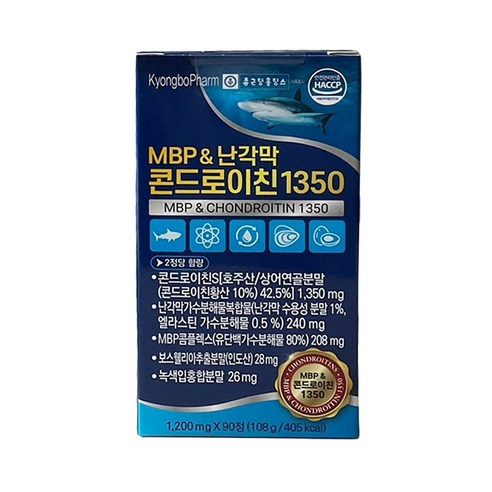 MBP&난각막 콘드로이친 1350 90정, 1개, 1정