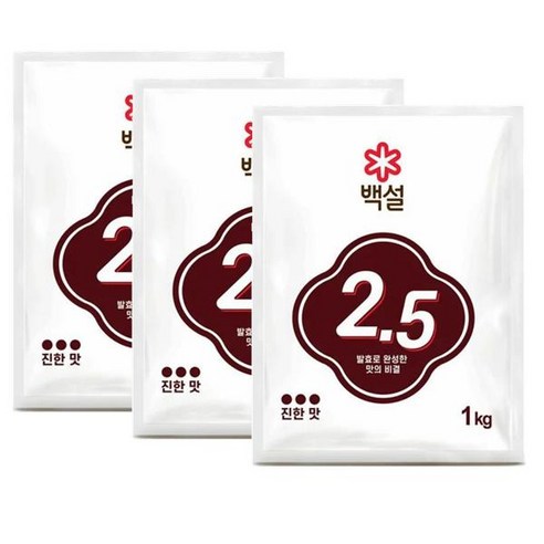 CJ 백설 발효조미료 2.5, 3개, 1kg