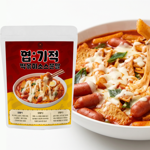 [쿡스타] 엽:기적 떡볶이소스분말 엽기떡볶이 떡볶이 가루 엽떡 양념 착한맛, 1개, 500g