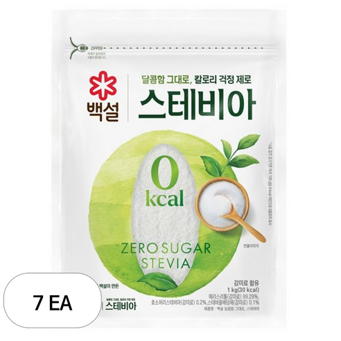 백설 달콤함 그대로 스테비아, 1kg, 7개