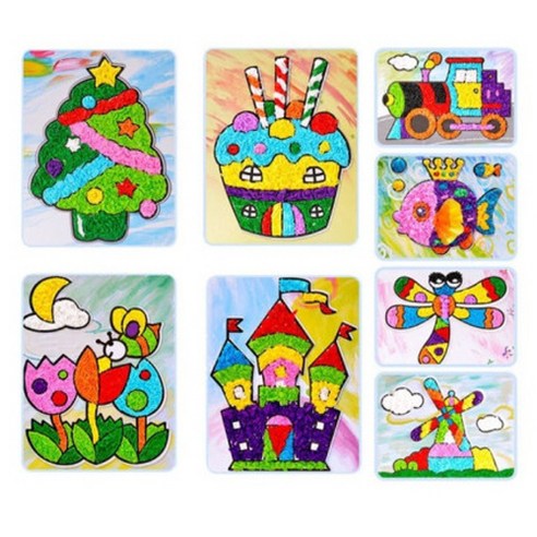 공예야 놀자 종이아트 세트(도안크기 15*20.5cm) 1각 동안8, 색지300장, 3세트 핫바스틱2, 1개