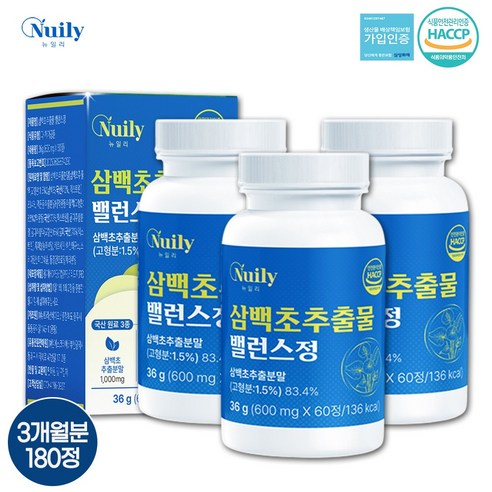 뉴일리 삼백초추출물 밸런스정 100% 국내산 고함량 삼백초추출분말 1000mg함유(2정당)